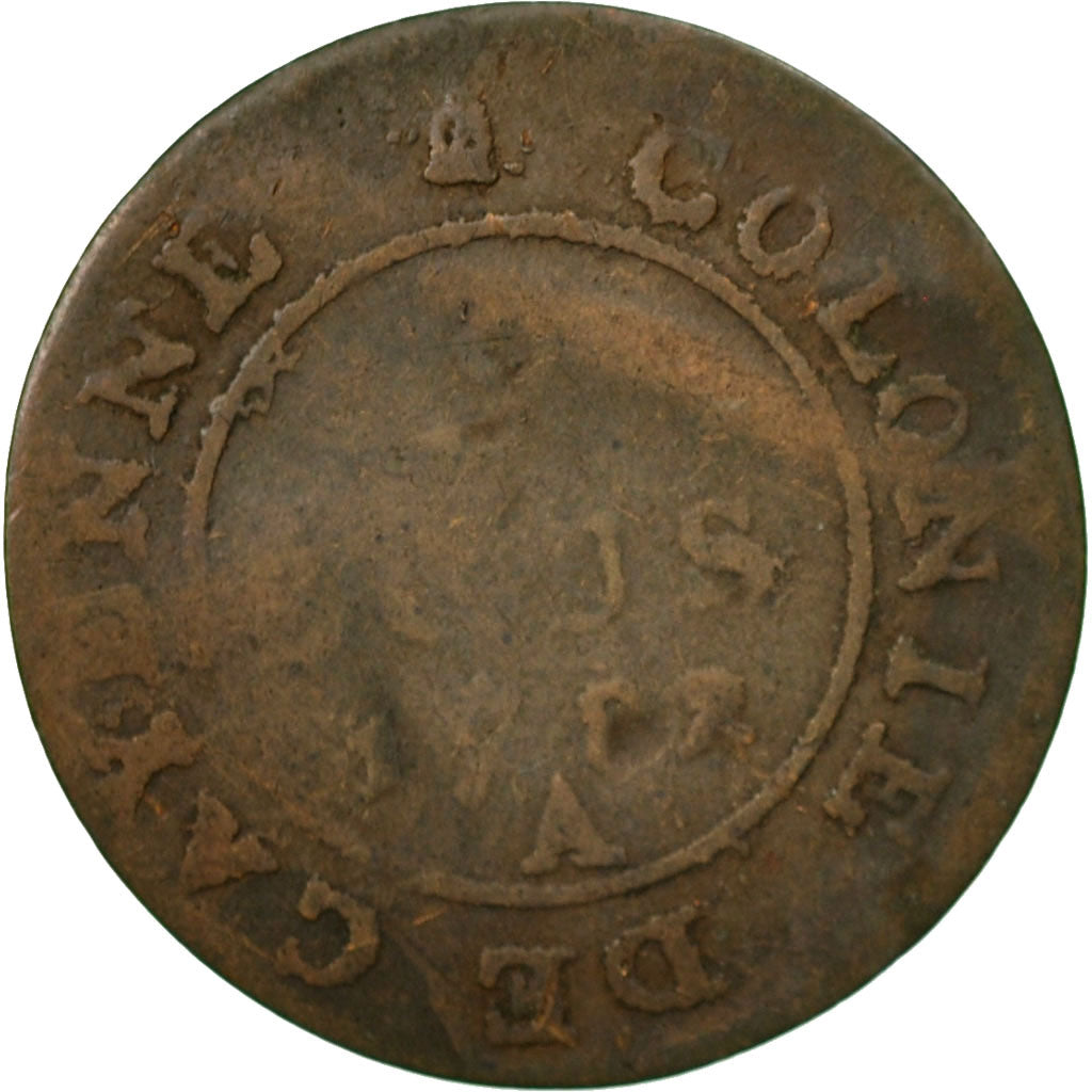 Monnaie, FRENCH GUIANA, 2 Sous, 1788, Paris, B, Billon, KM:1