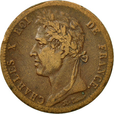Coin, FRENCH COLONIES, Charles X, 10 Centimes, 1828, Paris, EF(40-45), Bronze
