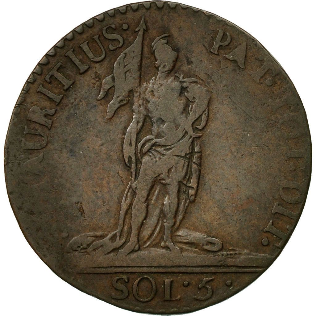 Munten, Italiaanse staten, SARDINIA, Vittorio Amedeo III, 5 Soldi, 1796, Torino