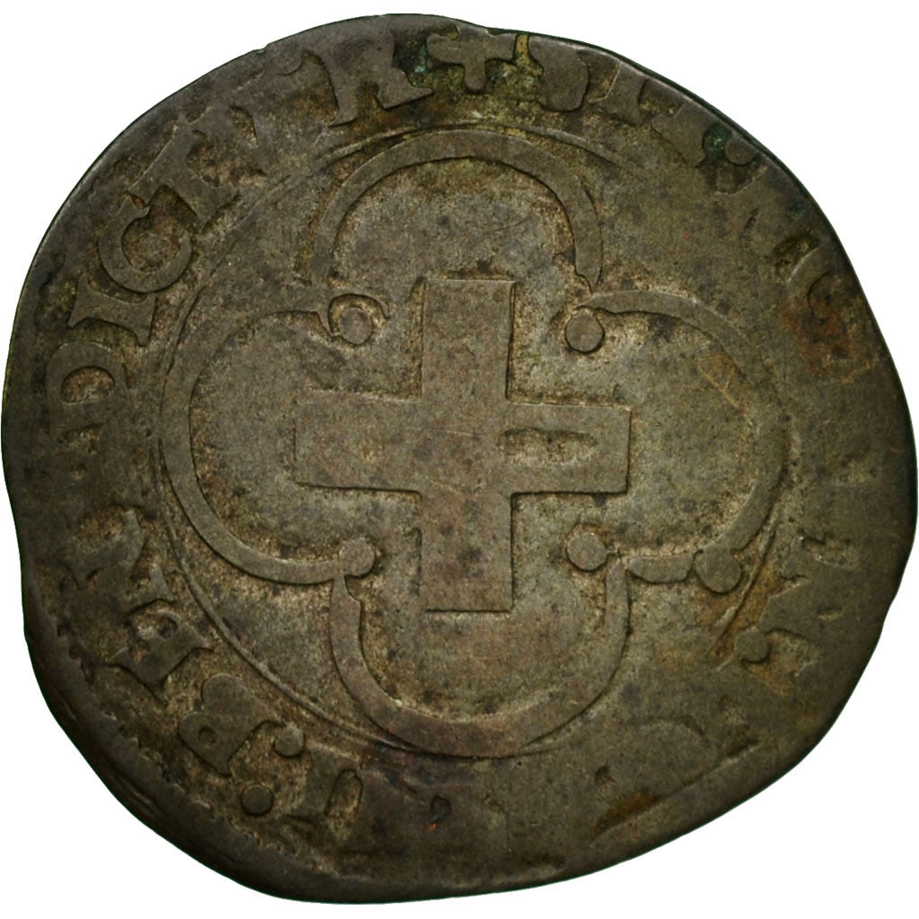 Munten, Frankrijk, François Ier, Douzain à la croisette, Poitiers, FR, Billon