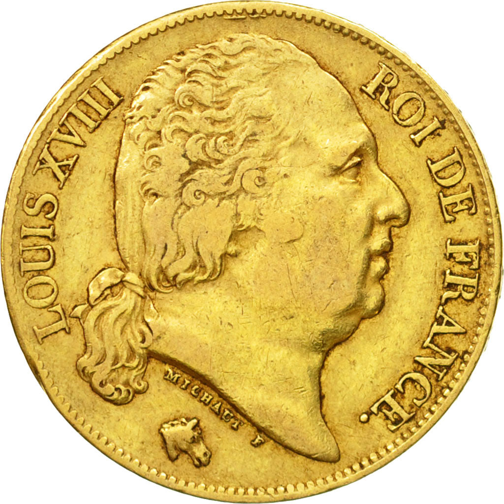 Coin, France, Louis XVIII, Louis XVIII, 20 Francs, 1822, Paris, EF(40-45), Gold