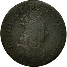 Monnaie, France, Louis XIV, Liard de France au buste juvénile, deuxième type