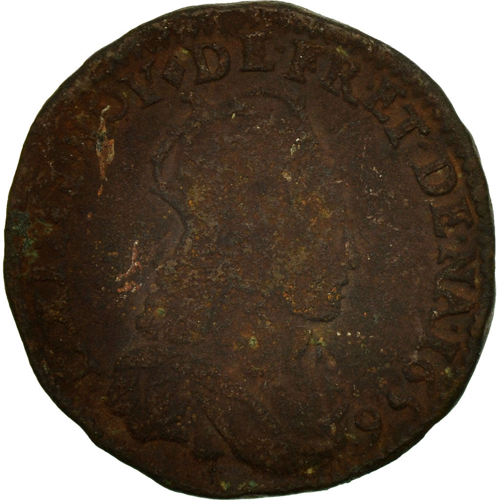Coin, France, Louis XIV, Liard de France au buste juvénile, deuxième type