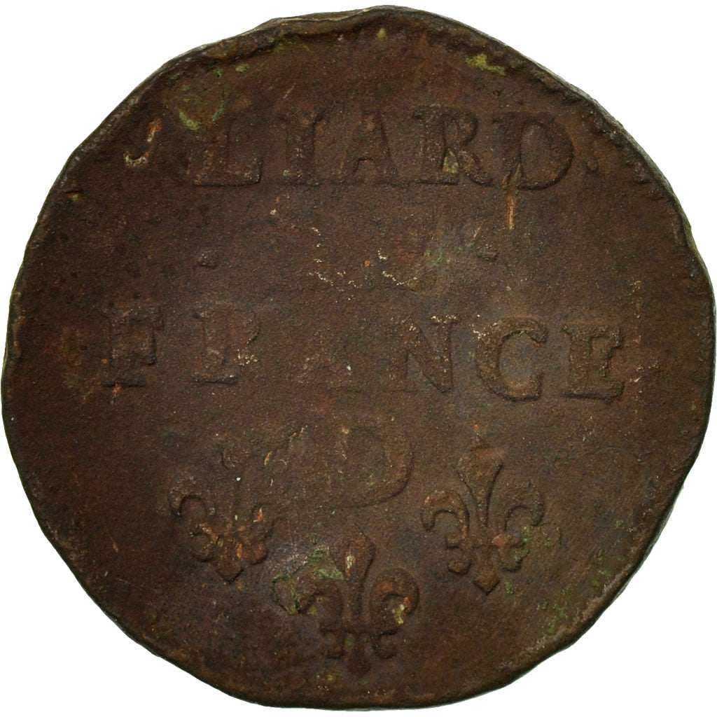 Coin, France, Louis XIV, Liard de France au buste juvénile, deuxième type