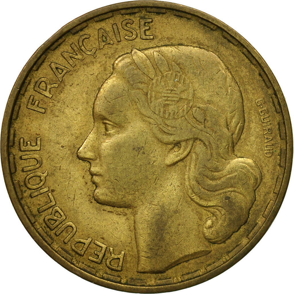 Moneta, Francja, Guiraud, 50 Francs, 1958, Paris, EF(40-45), Aluminium-Brąz