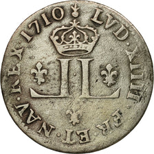 Coin, France, Louis XIV, XXX Deniers aux 2 L couronnés, 30 Deniers, 1710, Metz