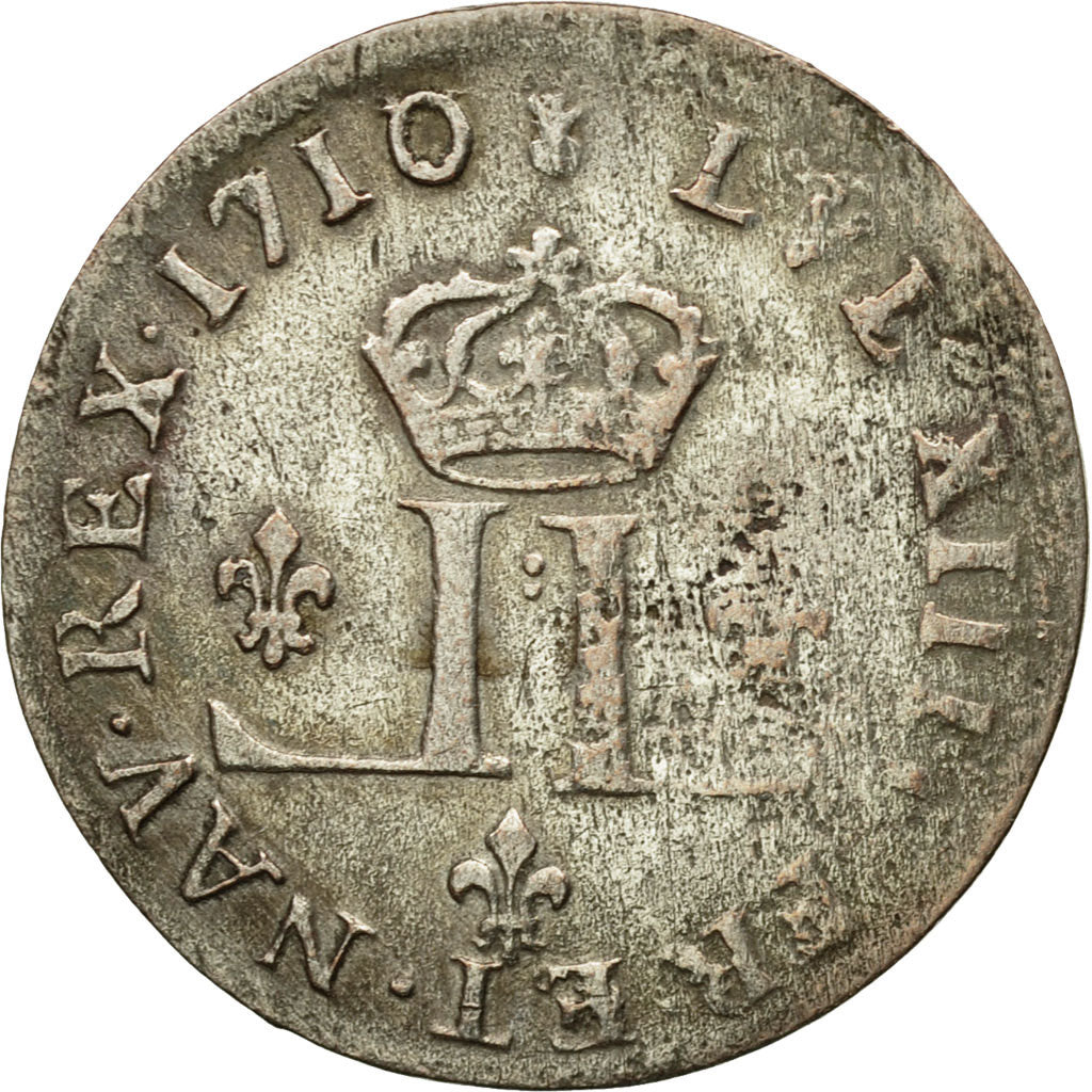 Moneda, Francia, Louis XIV, XXX Deniers aux 2 L couronnés, 30 Deniers, 1710