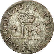 Moneda, Francia, Louis XIV, XXX Deniers aux 2 L couronnés, 30 Deniers, 1710