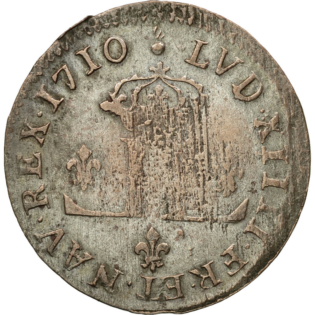 Monnaie, France, Louis XIV, XXX Deniers aux 2 L couronnés, 30 Deniers, 1710