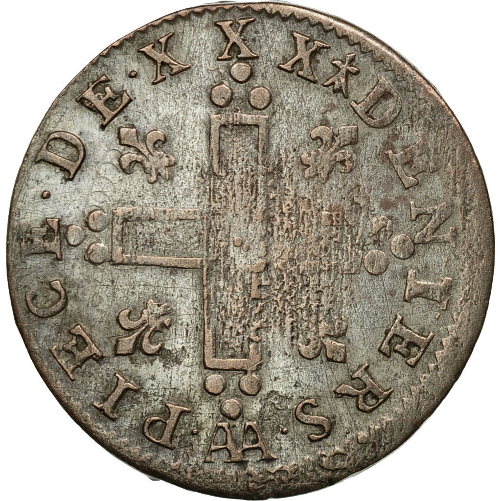 Monnaie, France, Louis XIV, XXX Deniers aux 2 L couronnés, 30 Deniers, 1710