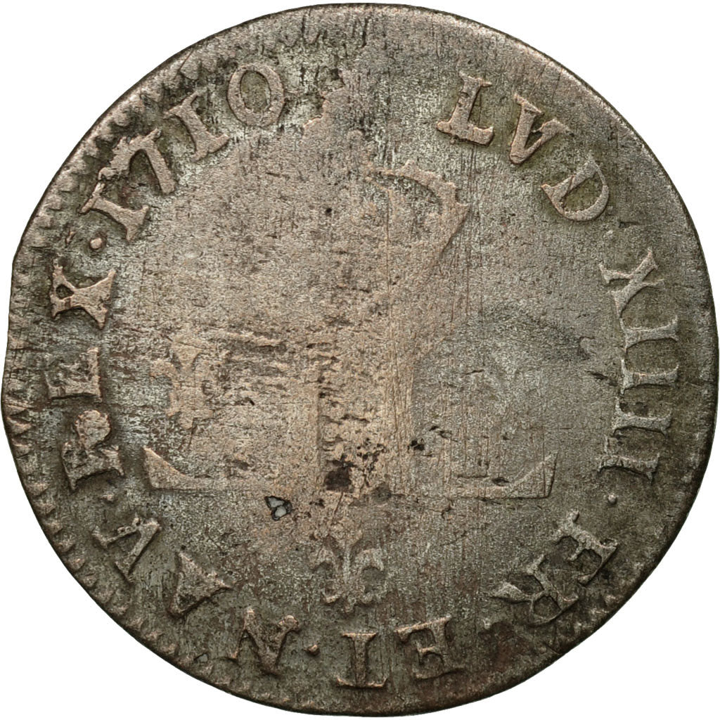 Monnaie, France, Louis XIV, XXX Deniers aux 2 L couronnés, 30 Deniers, 1710