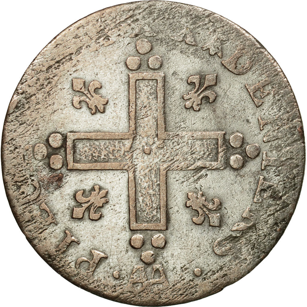Coin, France, Louis XIV, XXX Deniers aux 2 L couronnés, 30 Deniers, 1711, Metz