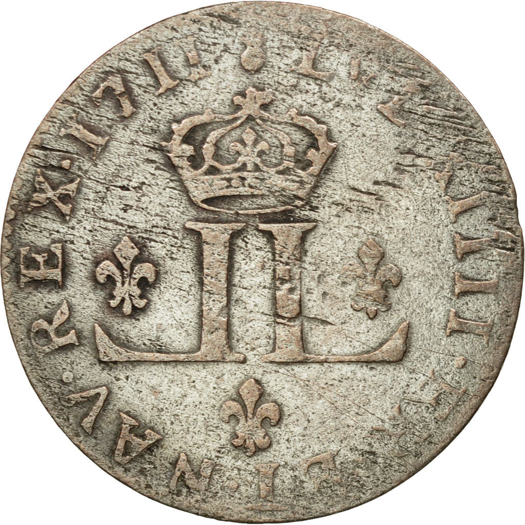 Moneta, Francia, Louis XIV, XXX Deniers aux 2 L couronnés, 30 Deniers, 1711