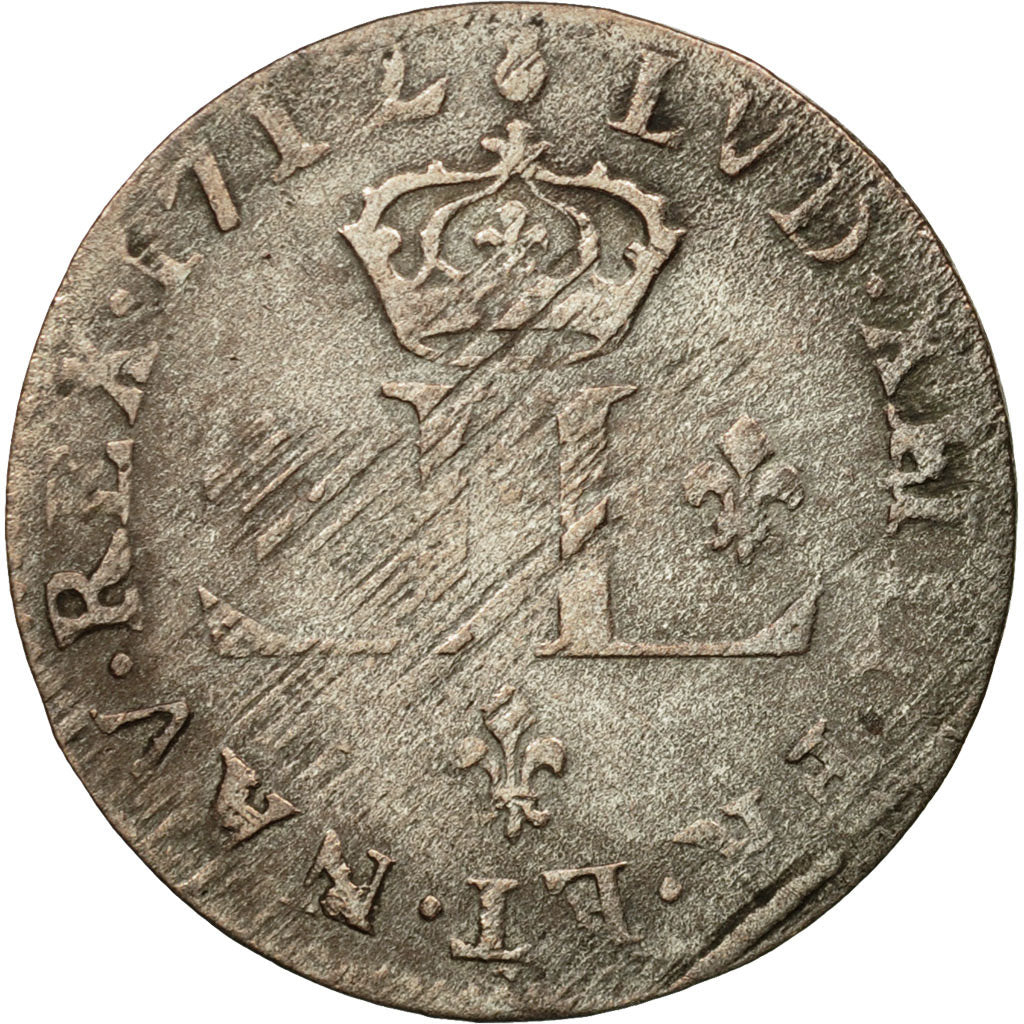 Monnaie, France, Louis XIV, XXX Deniers aux 2 L couronnés, 30 Deniers, 1712