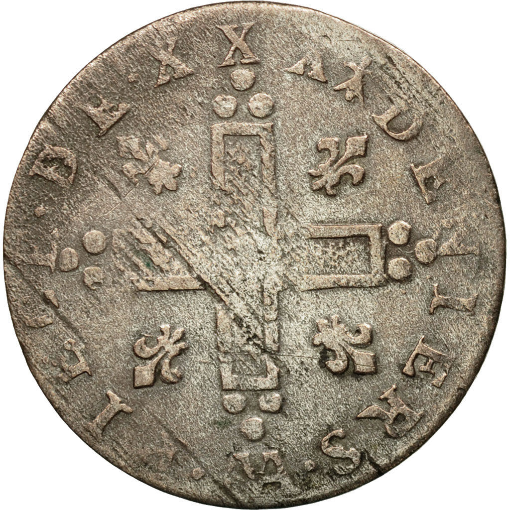 Monnaie, France, Louis XIV, XXX Deniers aux 2 L couronnés, 30 Deniers, 1712