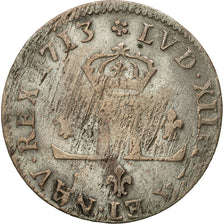 Coin, France, Louis XIV, XXX Deniers aux 2 L couronnés, 30 Deniers, 1713, Metz
