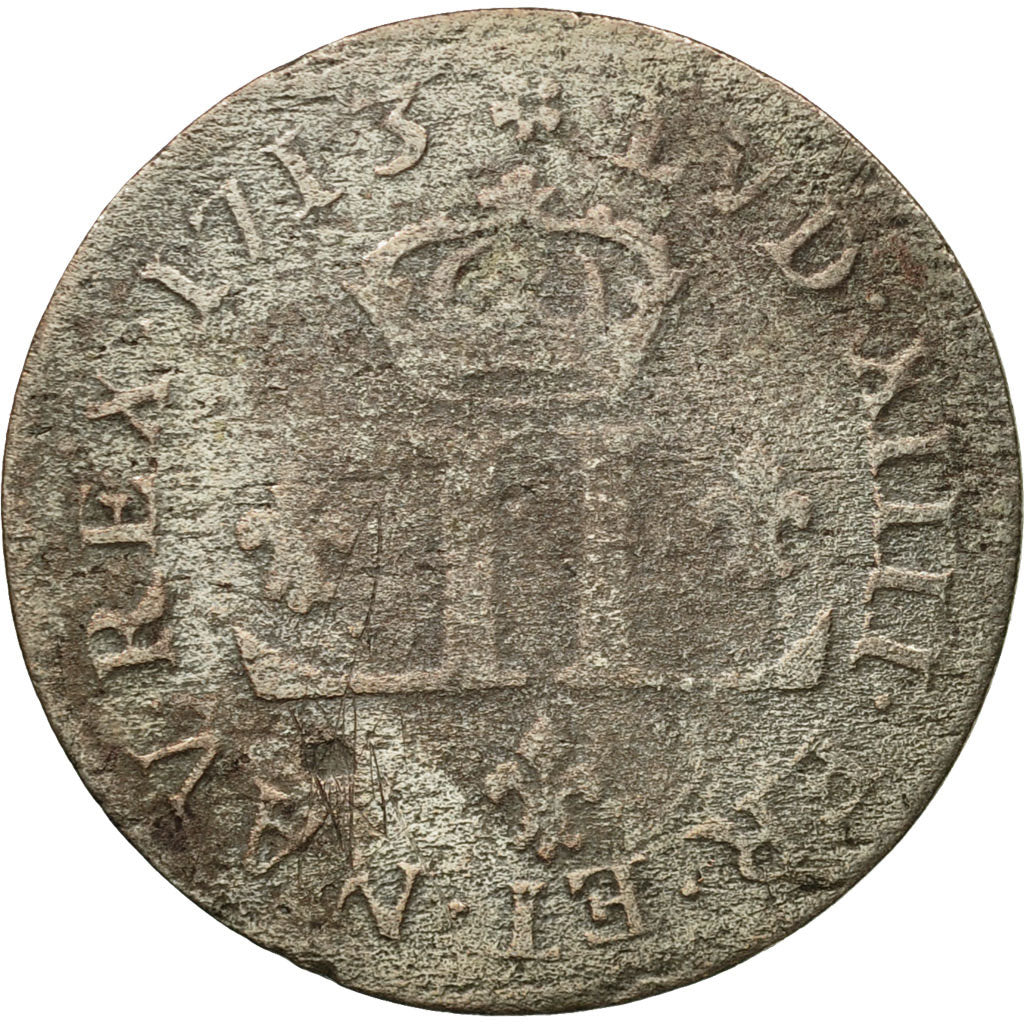 Monnaie, France, Louis XIV, XXX Deniers aux 2 L couronnés, 30 Deniers, 1713