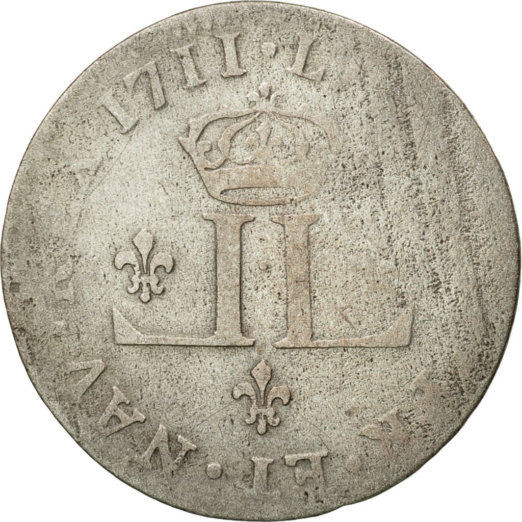 Münze, Frankreich, Louis XIV, XXX Deniers aux 2 L couronnés, 30 Deniers, 1711