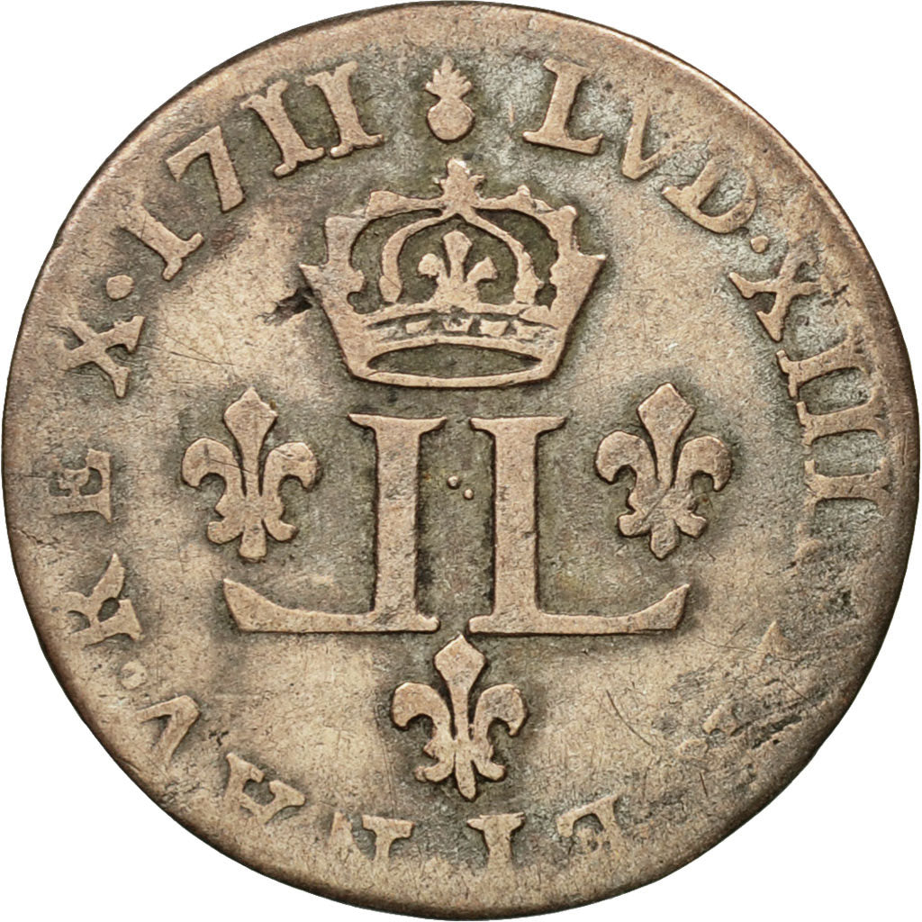 Monnaie, France, Louis XIV, XV Deniers (pièce de), 15 Deniers, 1711, Metz, TB