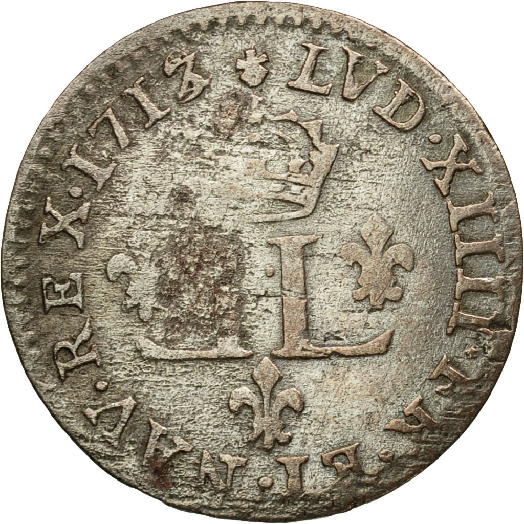 Monnaie, France, Louis XIV, XV Deniers (pièce de), 15 Deniers, 1713, Metz, TB
