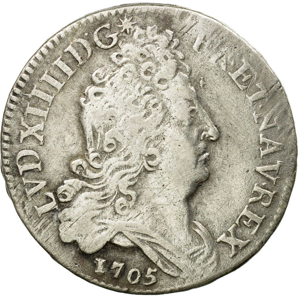 Moneta, Francia, Louis XIV, 10 Sols aux insignes, 10 Sols-1/8 Ecu, 1705, Paris
