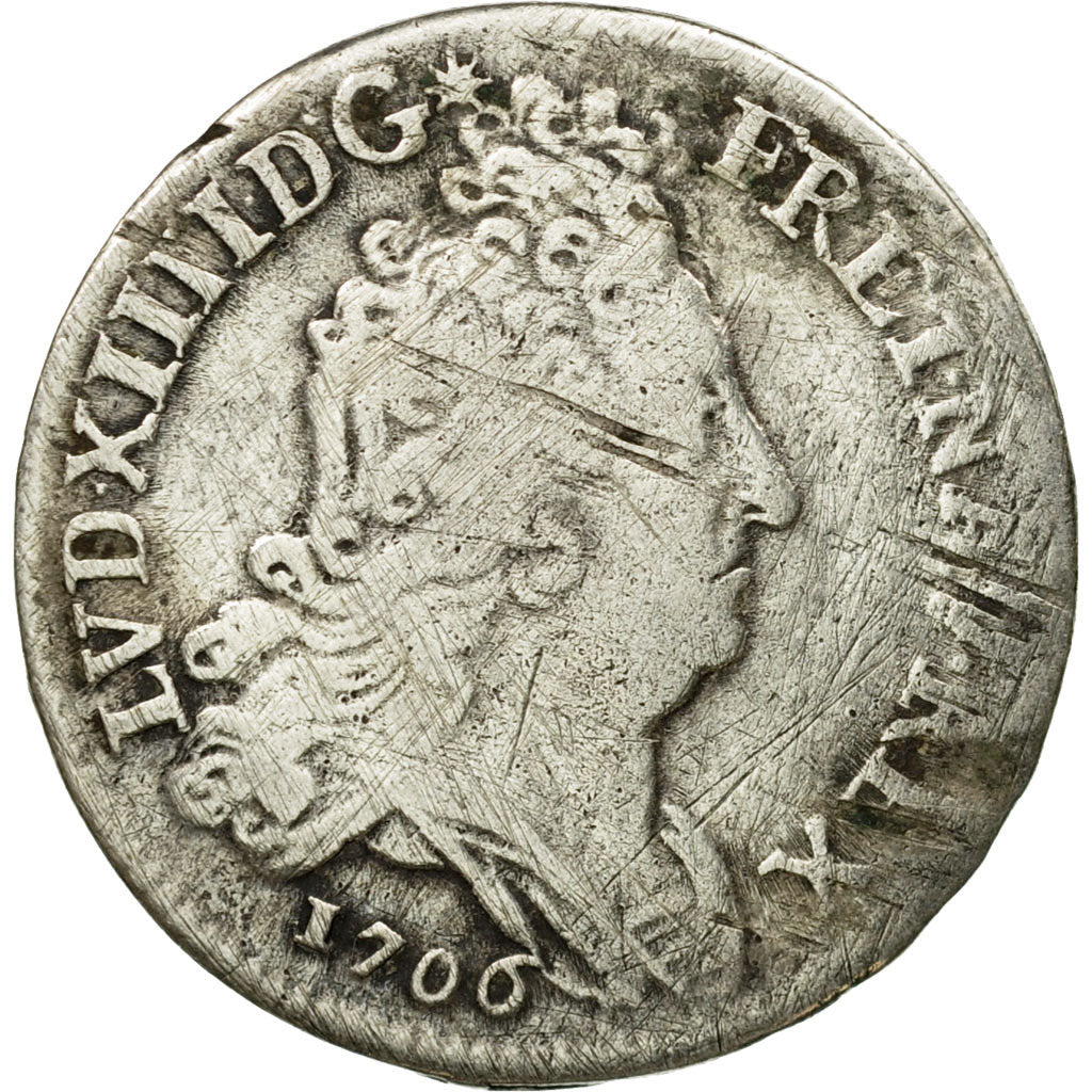 Coin, France, Louis XIV, 10 Sols aux insignes, 10 Sols-1/8 Ecu, 1706, Paris