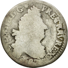 Coin, France, Louis XIV, 4 Sols aux 2 L, 4 Sols 2 Deniers, 1692, Paris