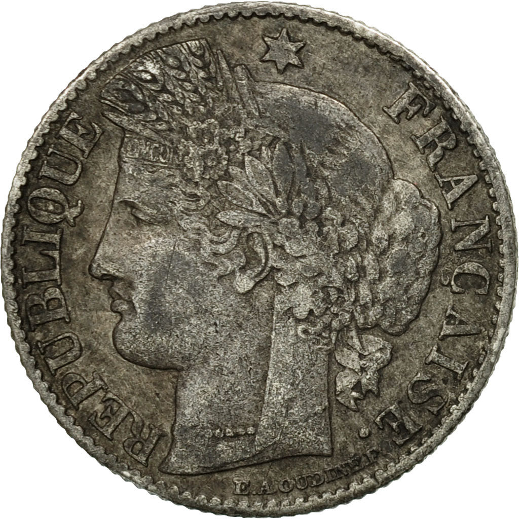 Moneda, Francia, Cérès, 50 Centimes, 1871, Paris, BC+, Plata, KM:834.1