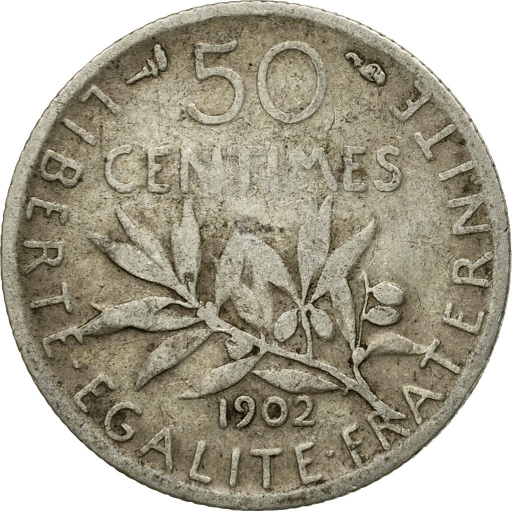 Münze, Frankreich, Semeuse, 50 Centimes, 1902, Paris, S, Silber, KM:854