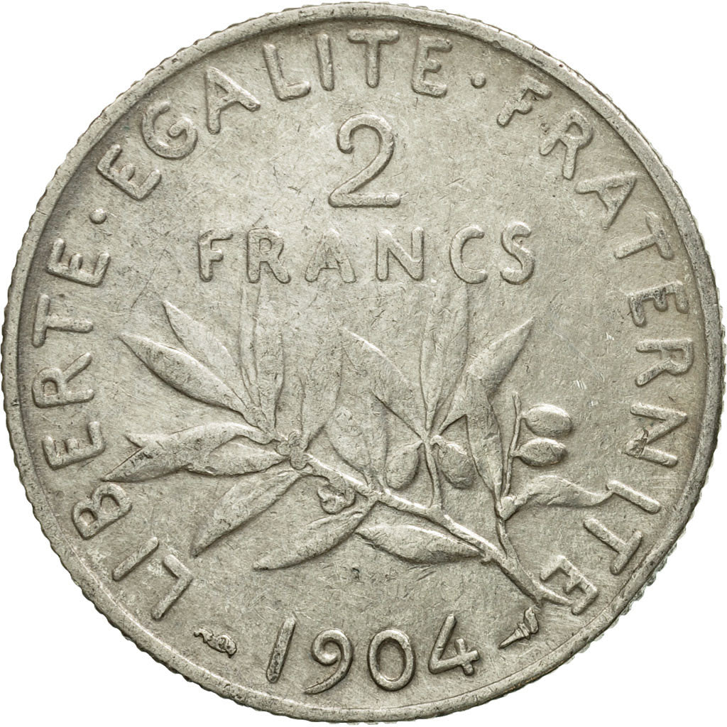 Coin, France, Semeuse, 2 Francs, 1904, Paris, VF(30-35), Silver, KM:845.1