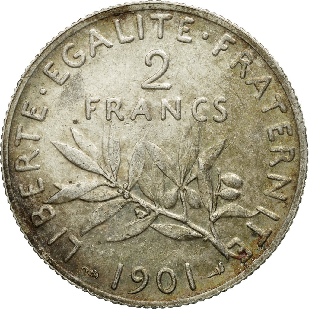 Coin, France, Semeuse, 2 Francs, 1901, Paris, EF(40-45), Silver, KM:845.1
