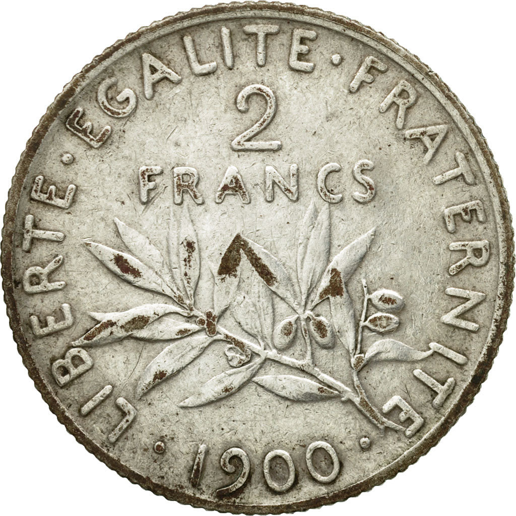 Coin, France, Semeuse, 2 Francs, 1900, Paris, VF(30-35), Silver, KM:845.1