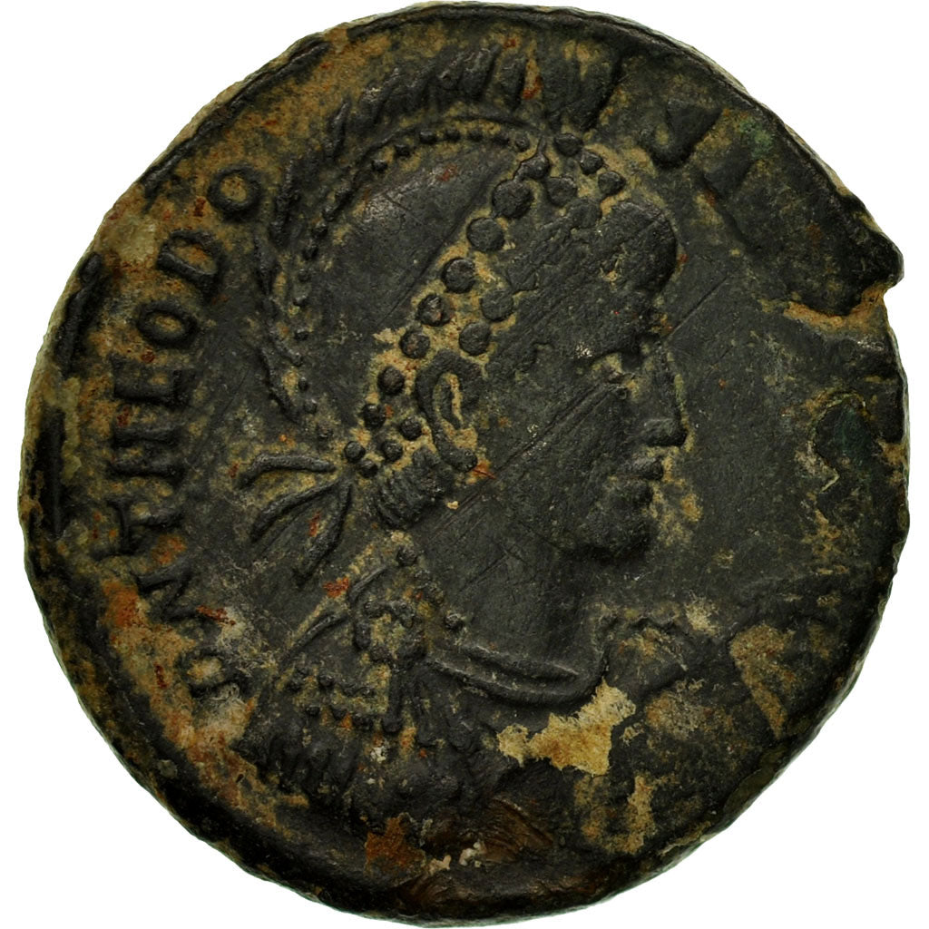 Coin, Theodosius I, Maiorina, Constantinople, VF(30-35), Copper, RIC:52
