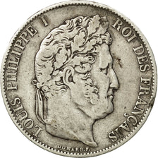 Coin, France, Louis-Philippe, 5 Francs, 1845, Lille, VF(30-35), Silver