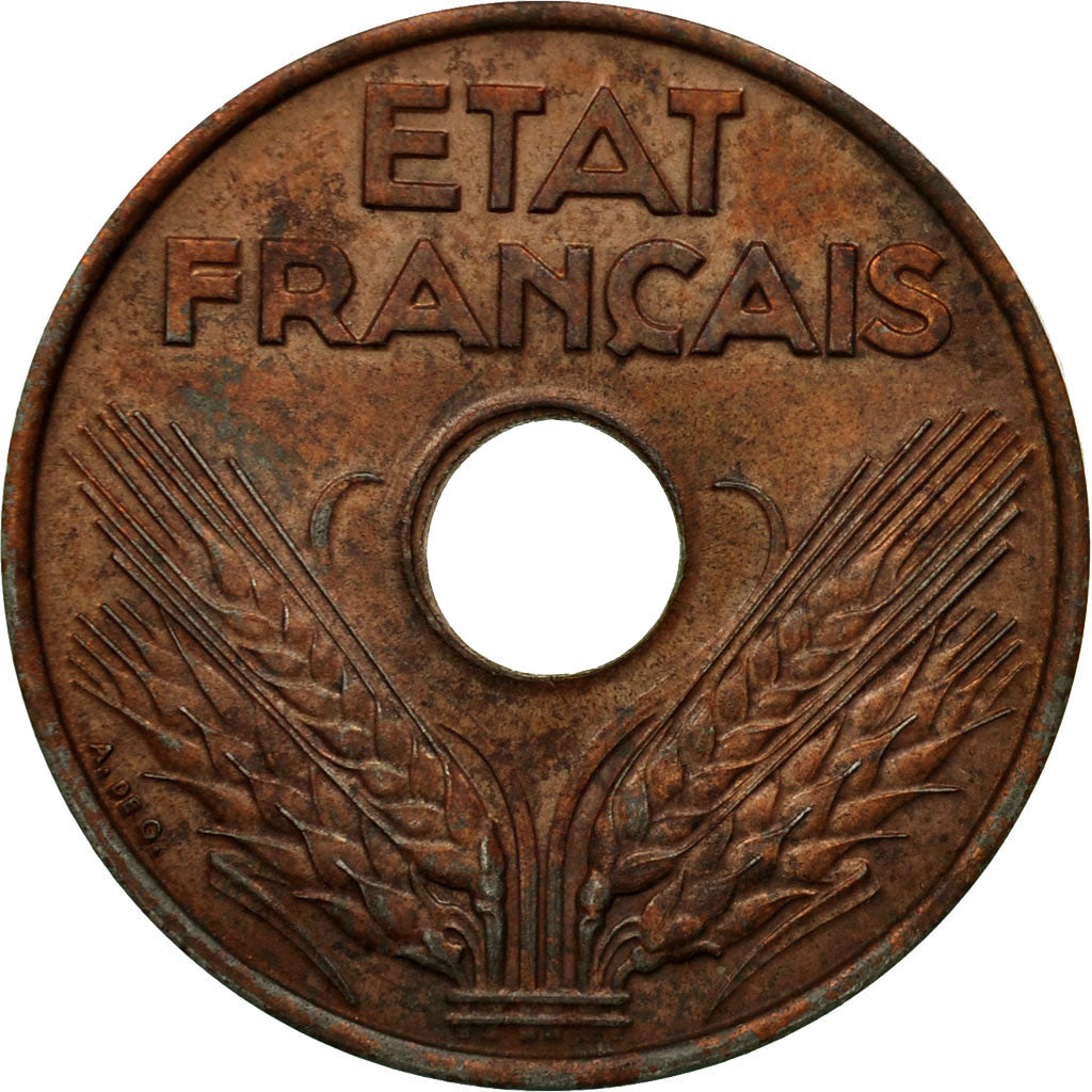 Coin, France, État français, 20 Centimes, 1944, Paris, EF(40-45), Iron