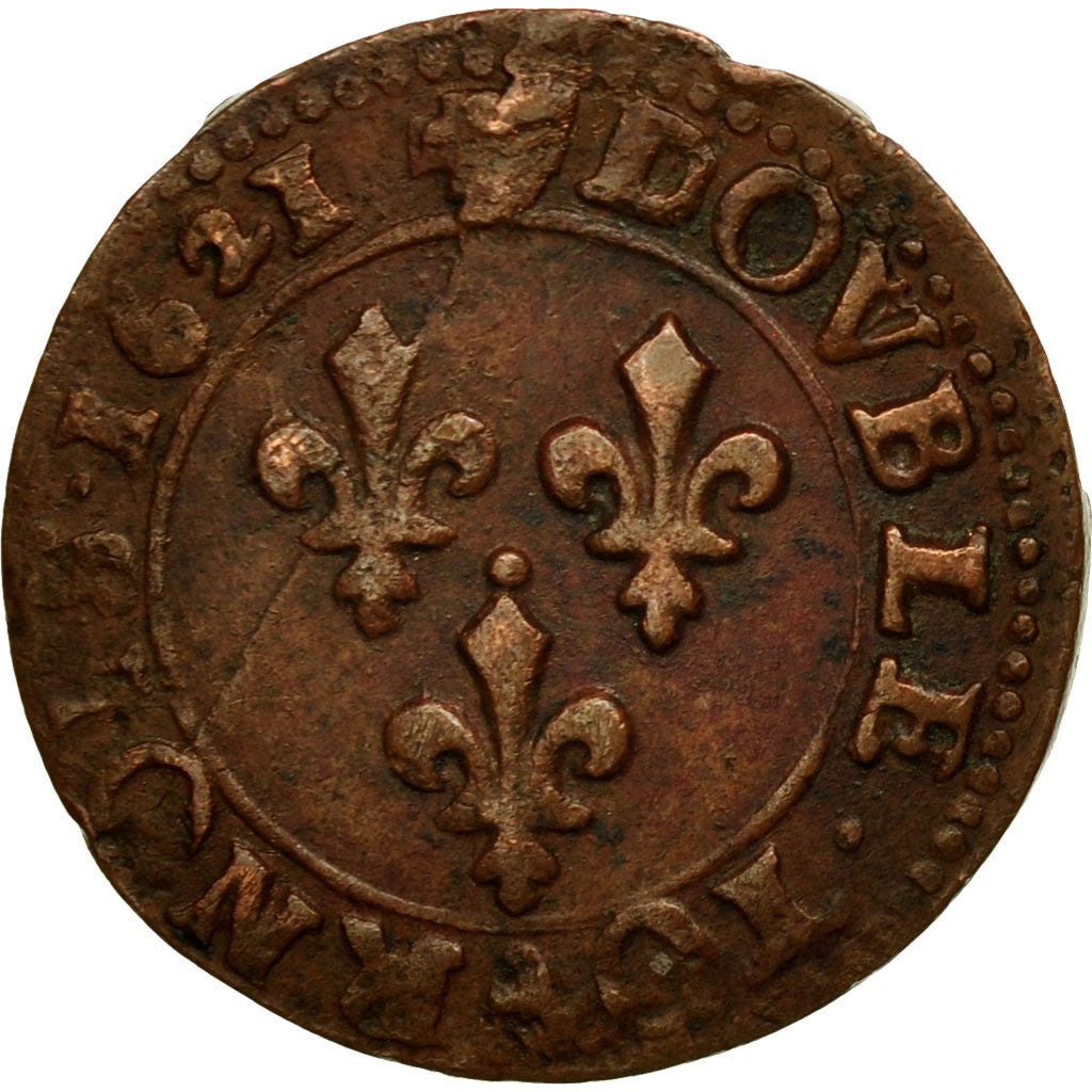 Moneta, Francja, Double tournois, buste enfantin, Double Tournois, 1621