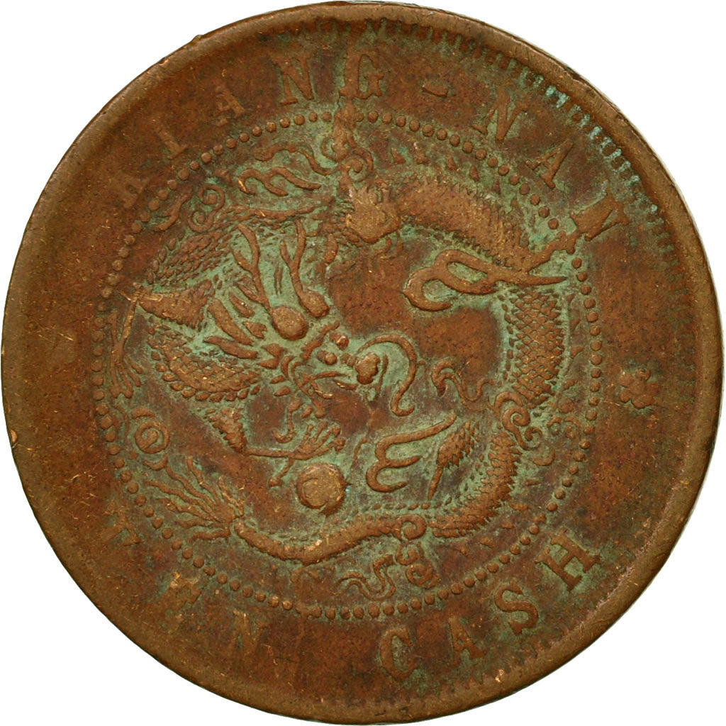 Coin, China, KIANGNAN, Kuang-hs, 10 Cash, 1902, EF(40-45), Copper, KM:135