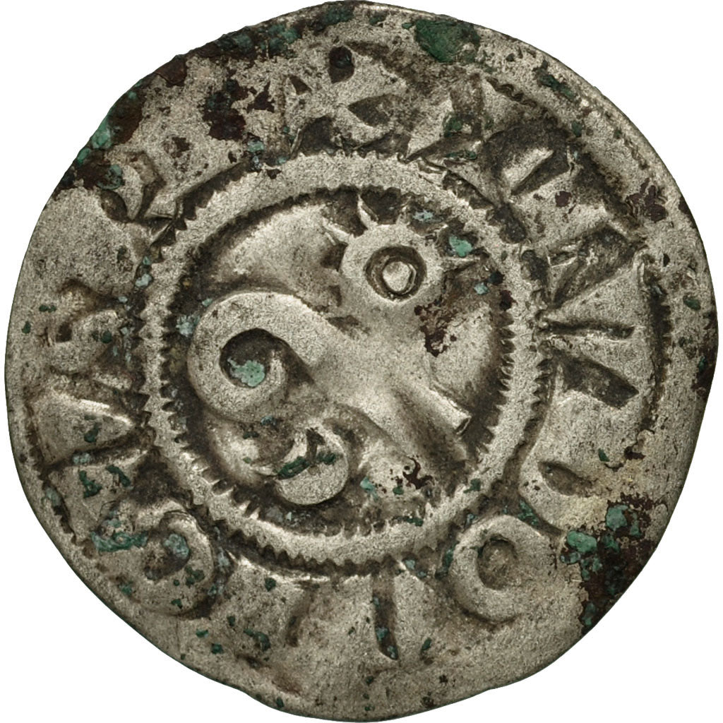 Moneda, Francia, Denarius, 1150-1200, Langres, MBC, Plata, Boudeau:1723