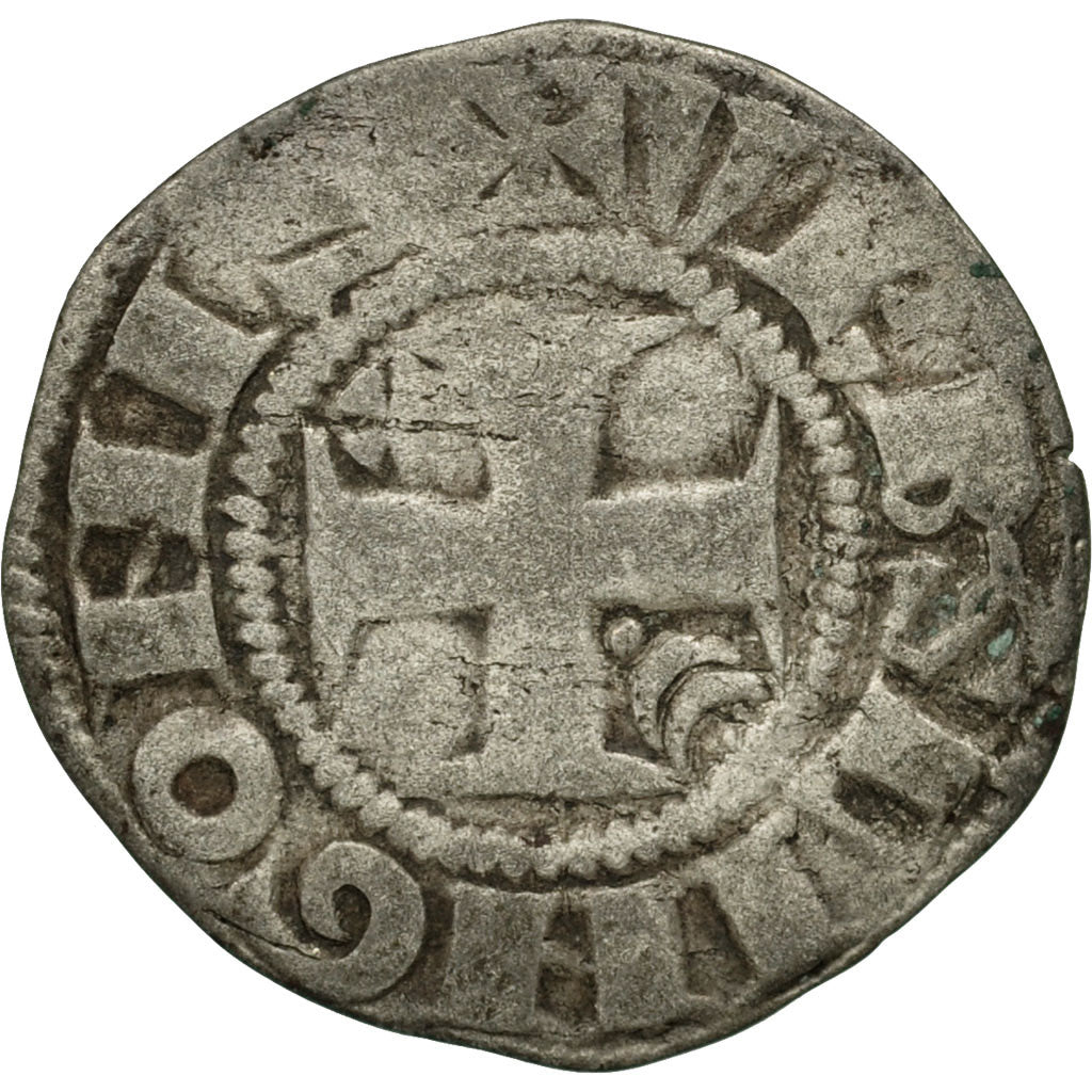 Moneta, Francia, Denarius, 1150-1200, Langres, MB, Argento, Boudeau:1723