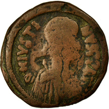 Münze, Justinian I, Follis, Constantinople, S+, Kupfer