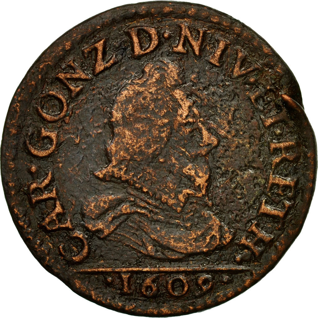 Coin, FRENCH STATES, NEVERS & RETHEL, 2 Liard, 1609, Charleville, VF(30-35)