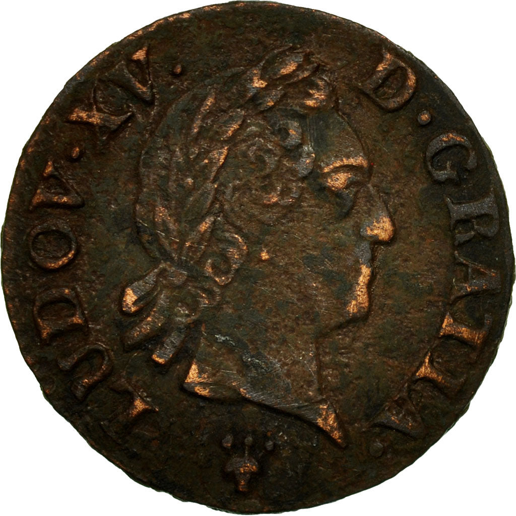 Coin, France, Louis XV, Liard à la vieille tête, Liard, 1770, Reims