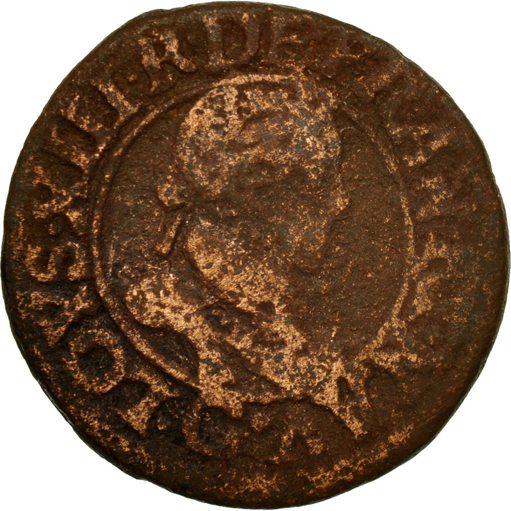 Coin, France, Louis XIII, Double Tournois, 1620, Poitiers, F(12-15), Copper