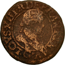 Coin, France, Louis XIII, Double Tournois, 1620, Poitiers, F(12-15), Copper