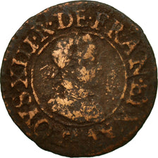Münze, Frankreich, Denier Tournois, 1614, Paris, SGE+, Kupfer, Gadoury:1