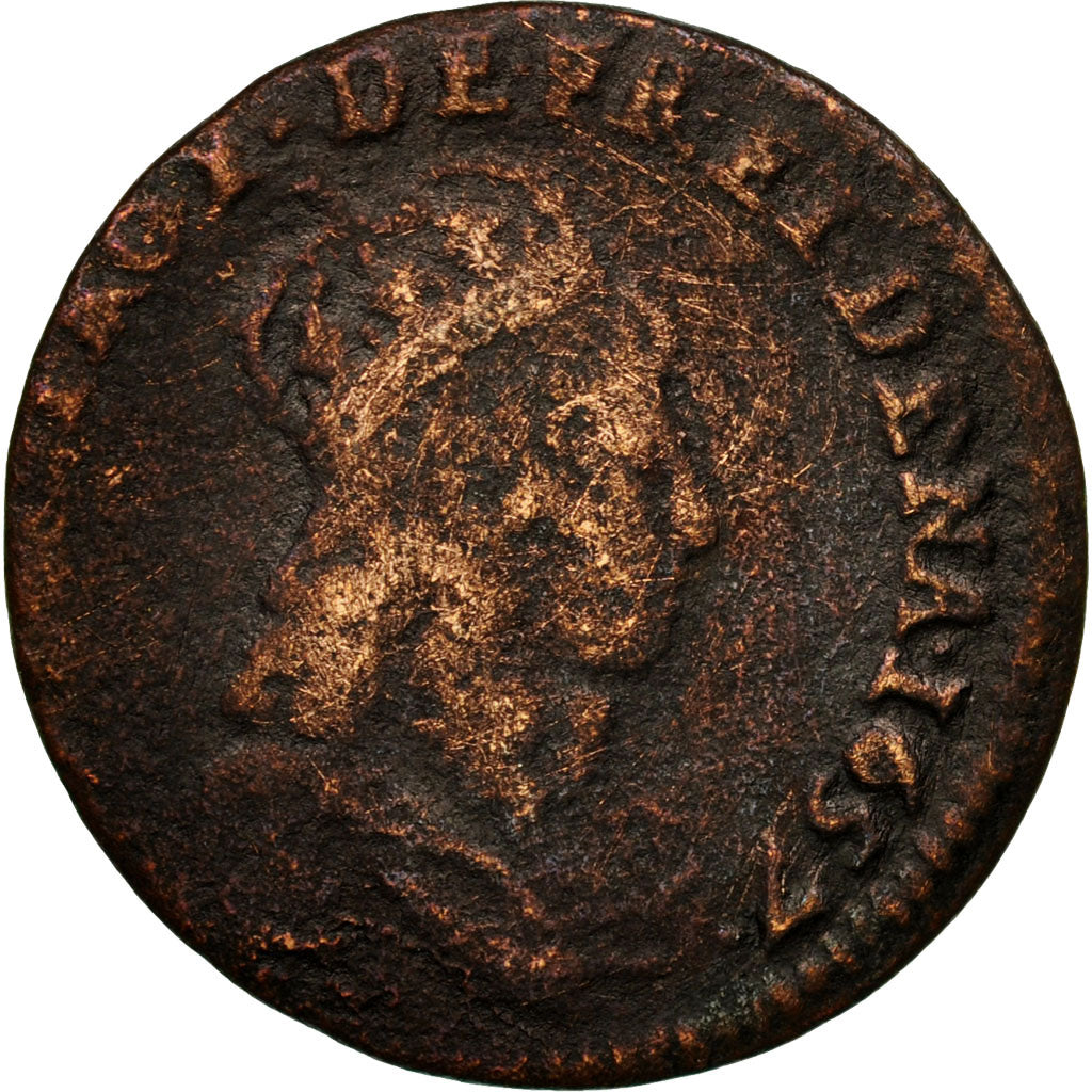 Monnaie, France, Louis XIV, Liard, 1657, Tours, B+, Cuivre, Gadoury:80