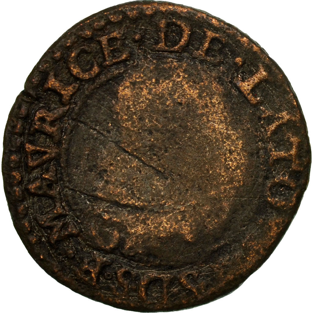 Moneda, ESTADOS FRANCESES, BOUILLON & SEDAN, 2 Tournois, 1632, BC, Cobre