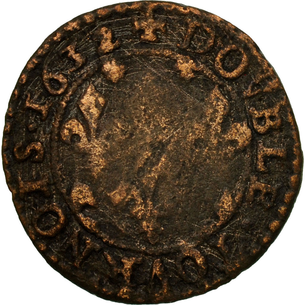 Moneda, ESTADOS FRANCESES, BOUILLON & SEDAN, 2 Tournois, 1632, BC, Cobre