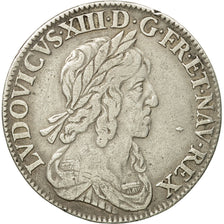 Coin, France, Louis XIII, 1/4 Écu 2e poinçon de Warin, buste drapé et