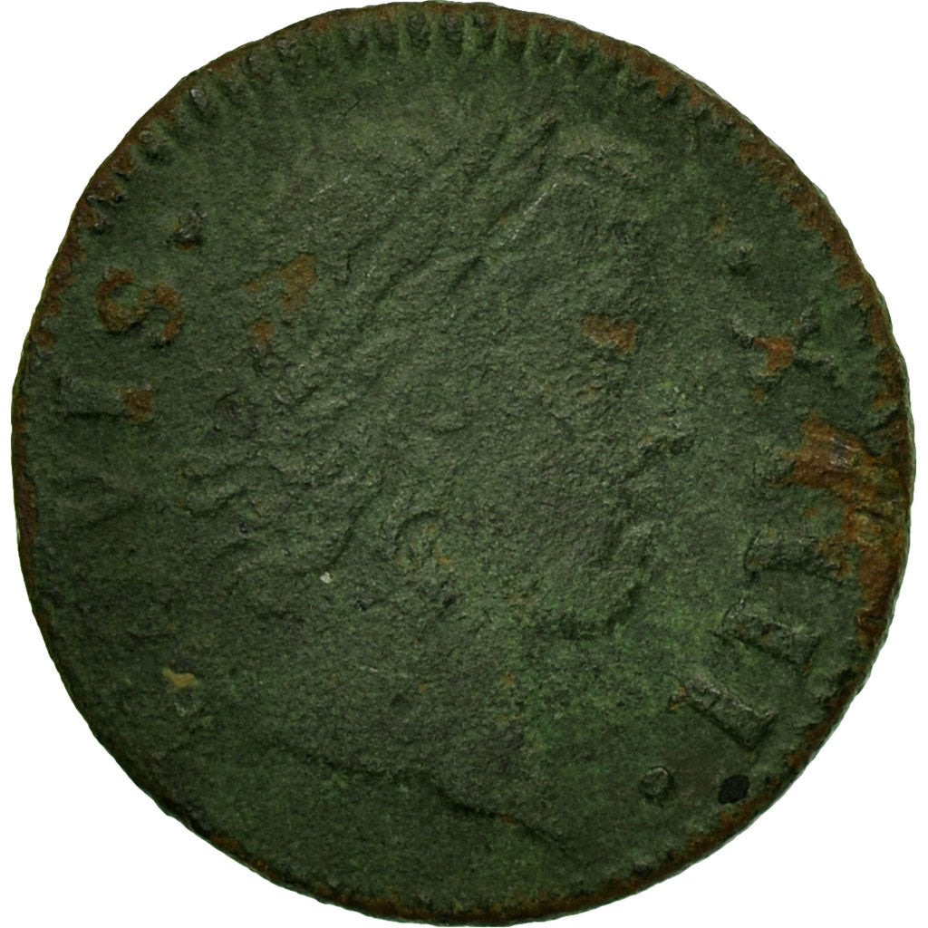 Coin, France, Louis XIV, Denier Tournois, Paris, F(12-15), Copper, Gadoury:70